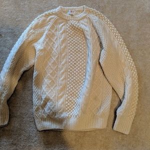 Mens Orvis 100% Wool Sweater Beige/Cream